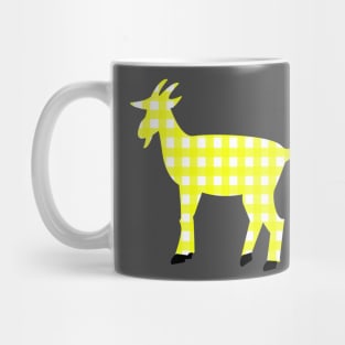 Lispe Goat with Yellow Gingham Check Mug